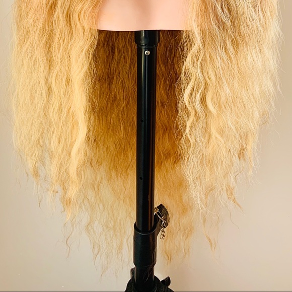 Long 36” Ombre Golden Blonde Premium Fiber Lace Front Wig - Picture 2 of 11